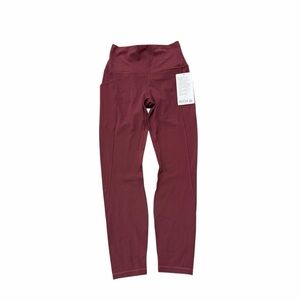 Lululemon Align HR 25” Pocket Leggings Burgundy NWT Size 6